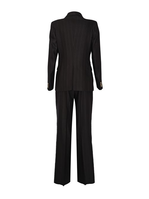 Abito doppiopetto gessato in misto lino e viscosa Tagliatore | T-PARIGI10BAD 340350 EM989694